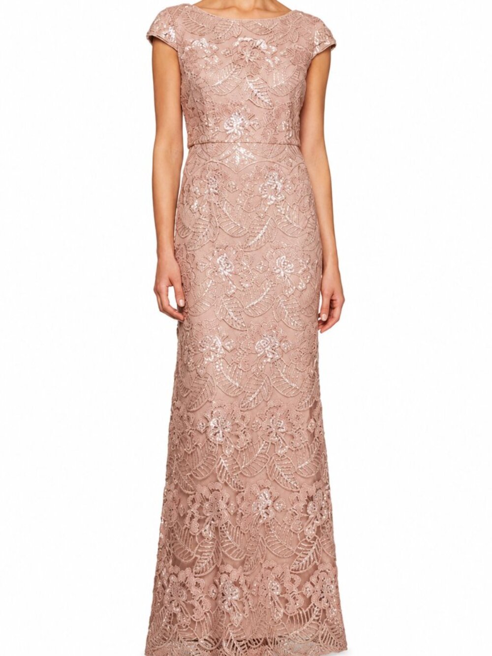Alex Evenings Sequin Lace Gown Formal Dress
